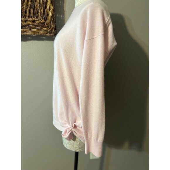 AMICI Pure Cashmere Light Pink Sweater Knotted Side S Small Balletcore NEW - Picture 5 of 6